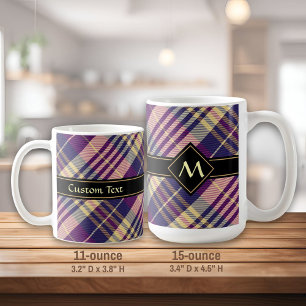 Lila, Guld och Blue Tartan Kaffemugg