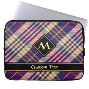 Lila, Guld och Blue Tartan Laptop Fodral