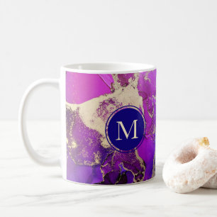 Lila Guld och Rosa Abstrakt Kaffemugg