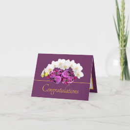 Lila Guld Orchid & Peony Bouquet Grattisar Kort