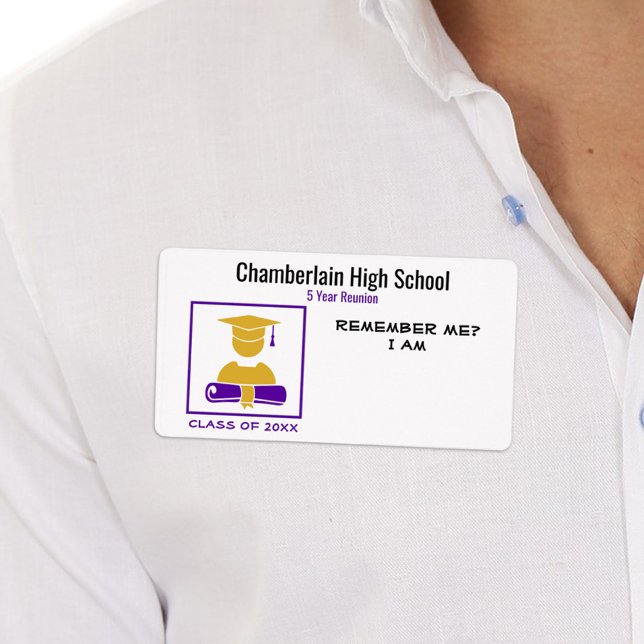 Lila Guld Pappra Namn bricka Fraktsedel (Skapare uppladdad)