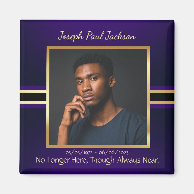 Lila Guld Photo Memorial Magnet (Framsidan)