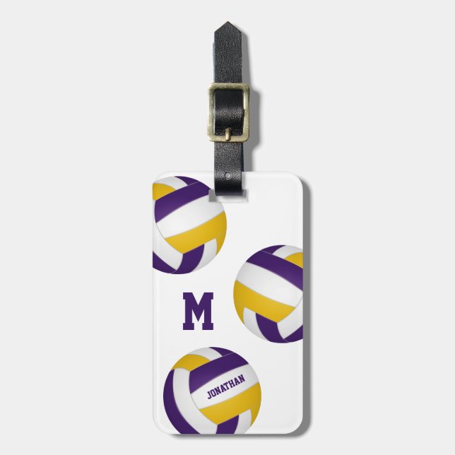 lila guld-pojkar flickor, volleyball-reseteam bagagebricka (Vertikal Framsida)