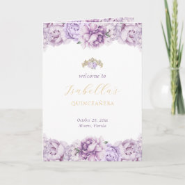 Lila Guld Quinceanera Princess Padrinos, händelse Program