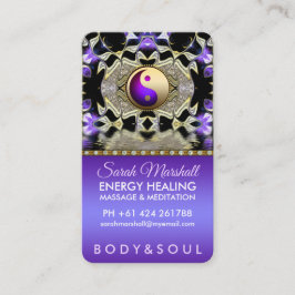 Lila Guld Reflection Mandala Holistic Healing Visitkort