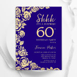 Lila Guld Ro Surprise 60:e födelsedagen Inbjudningar<br><div class="desc">Lila Guld Blommigt Surprise 60:e Födelsedagsfest inbjudan. Elegantens utformning med ro,  faux guld-folie och typsnitt för typsnitt. Trendig inbjudan-kortets perfekt för en snyggt kvinnlig dag firande. Kan anpassas till vilken ålder som helst. Skrivna Zazzle-inbjudningar eller digital utskrivbar mall för omedelbar nedladdning.</div>