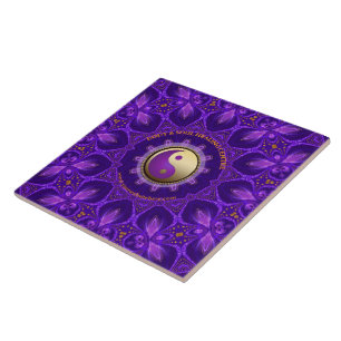 Lila Guld Rosa Energy Healing Mandala Kakelplatta