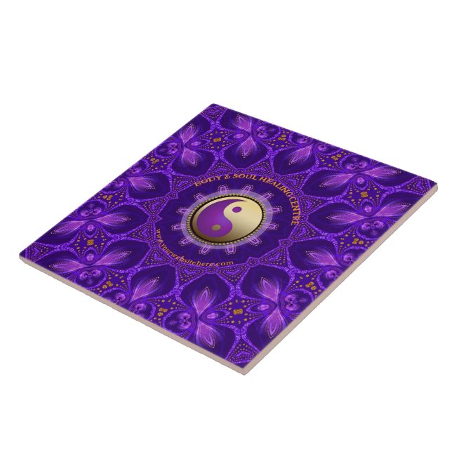 Lila Guld Rosa Energy Healing Mandala Kakelplatta (Sidan)