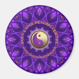 Lila Guld Rosa Energy Healing Mandala Magnet