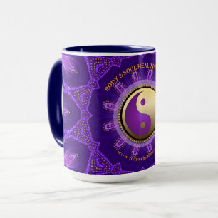Lila Guld Rosa Energy Healing Mandala Mugg
