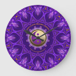 Lila Guld Rosa Energy Healing Mandala Stor Klocka