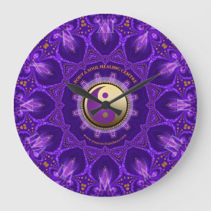 Lila Guld Rosa Energy Healing Mandala Stor Klocka