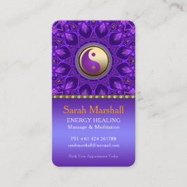 Lila Guld Rosa Energy Healing Mandala Visitkort