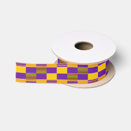 Lila Guld Royal K88 African Kente 1,5 tum Ribbon