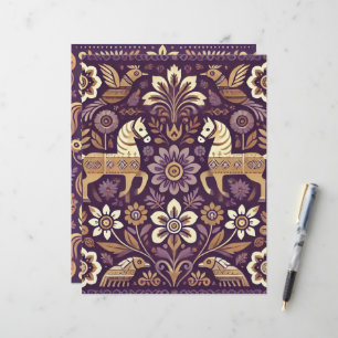 Lila & Guld Scandinavian Folk Scrapbook