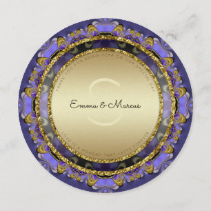 Lila Guld Snyggt Glam Round Menu-kort Meny