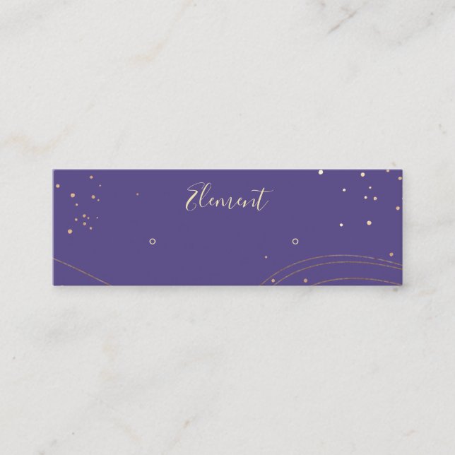 Lila Guld Stud Earring Visning Mini Visitkort (Framsida)