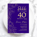 Lila Guld Surprise 40:e födelsedagen Inbjudningar<br><div class="desc">Lila Guld Surprise 40:e födelsedagsinbjudan. Minimalistisk modern femininin-design har botaniska accenter och typiska typsnitt. Enkel perfekt för inbjudan-kort i blommigt för en snyggt kvinnlig överraskning i firande.</div>
