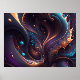 Lila Guld Swirls Poster Skriv ut