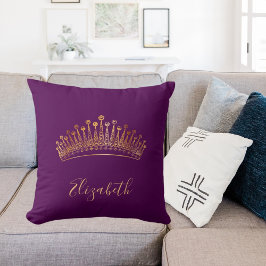 Lila guld tiara krona namn elegant kudde