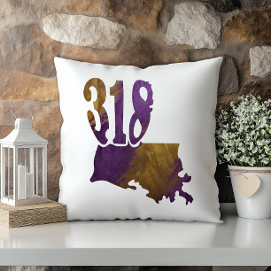 Lila Guld Tiger 318 Riktnummer Louisiana State Kudde