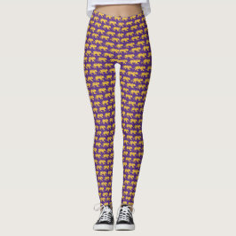 Lila & Guld Tiger Print Leggings | LSU-kontur