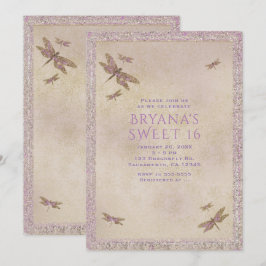 Lila & Guld Trollsländor Trollslända Inbjudningar