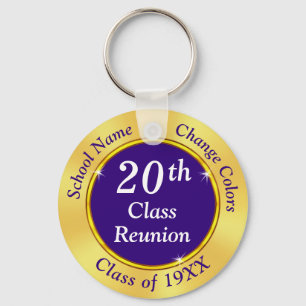 Lila, Guld, Vit, 20:e klass Reunion Souvenirs Nyckelring