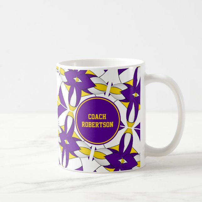lila guld volleyball-teamet färg-bussgåva kaffemugg (Höger)