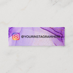 Lila Guld Watercolor Social Media Instagram Mini Visitkort