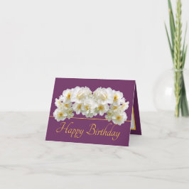 Lila Guld White Daffodil Bouquet Grattis på födels Kort
