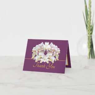 Lila Guld White Orchids Chic Bouquet Tack Kort