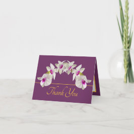 Lila Guld White Rosa Orchid Bouquet Tack Kort