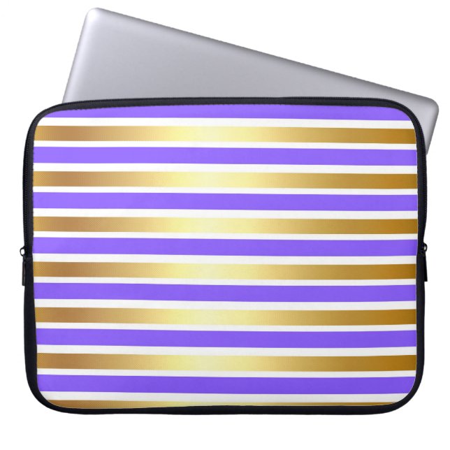 LILA GULD WHITE SHINY RAND LAPTOP FODRAL (Framsidan)