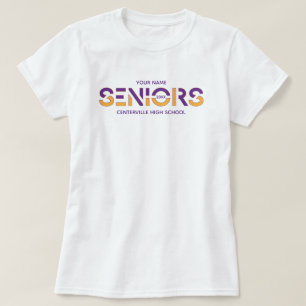 Lila & Gult 2-Färg Slicor Brev T Shirt