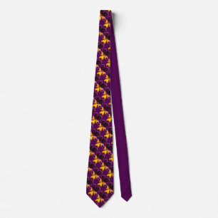 Lila Gult Blommigt Johnny Jump Up Flower Tie Slips