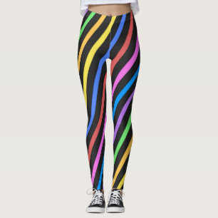 Lila Gult Blue Black trippy rand Leggings