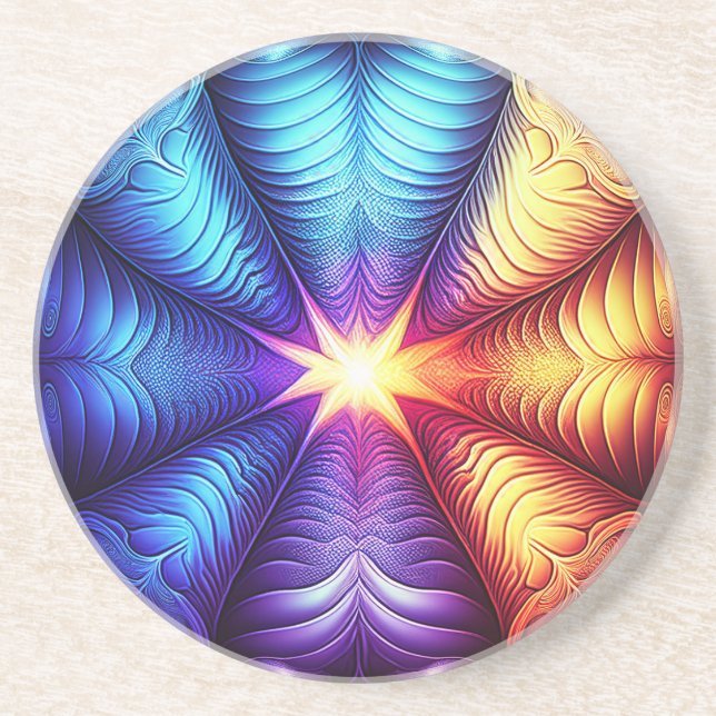 Lila Gult Blue Lyapunov Fractal Underlägg (Framsidan)