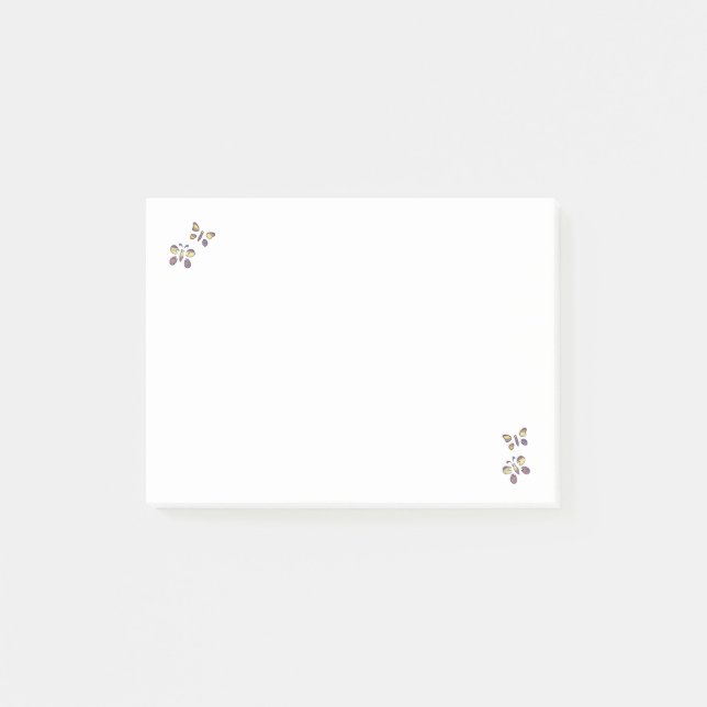 Lila Gult Butterflies Post it Notes Post-it Block (Framsida)