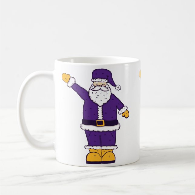 lila gult christmas jultomten kaffemugg (Vänster)