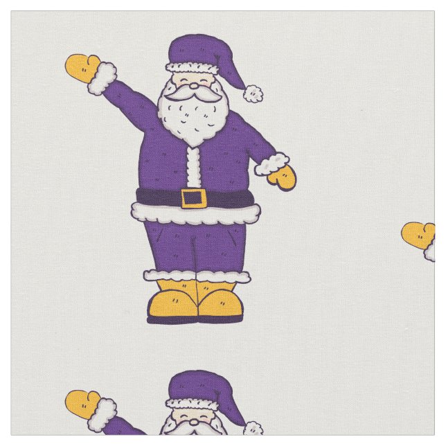 lila gult christmas jultomten tyg (Närbild)