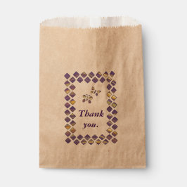 Lila Gult Diamonds and Butterflies Favor Bags