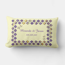 Lila Gult Diamonds Butterflies Pillows Lumbarkudde