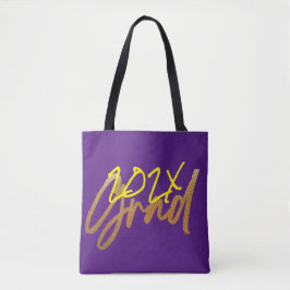 Lila Gult Gold Foil Grad Year Chic Tygkasse
