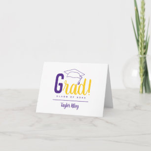 Lila Gult Grad-anteckningskort Anteckningskort