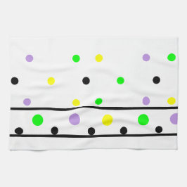 Lila Gult Grönt Black Polka dots Kökshandduk