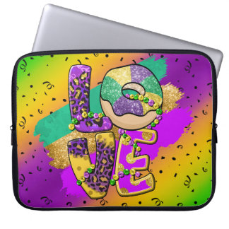 LILA GULT GRÖNT KÄRLEK PÄRLOR DONUT LAPTOP FODRAL