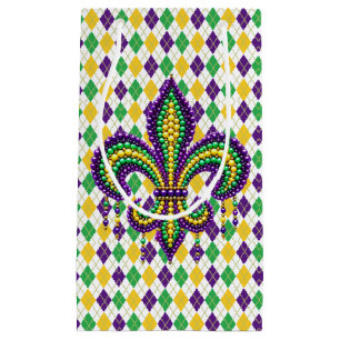 Lila gult grönt Mardi Gras fleur de lis