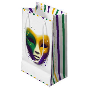 Lila gult grönt Mardi Gras mask