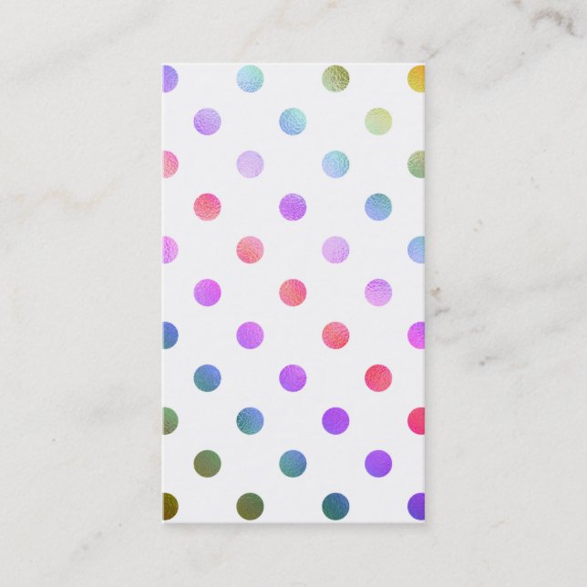 Lila Gult Guld Rainbow Metallic Faux Foil Visitkort (Framsida)